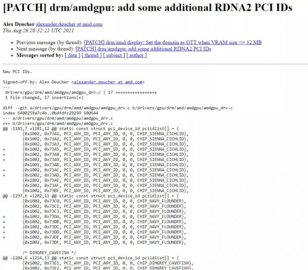 В драйвере графики AMD для Linux засветились еще 17 видеокарт RDNA 2